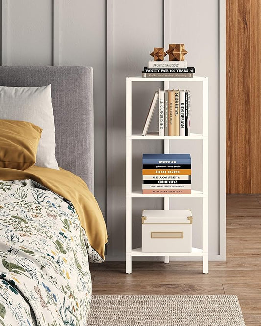 TUTOTAK Corner Shelf, 4-Tier Corner Bookshelf by ChoosetutotakFurnitureBuildYourCozyHome