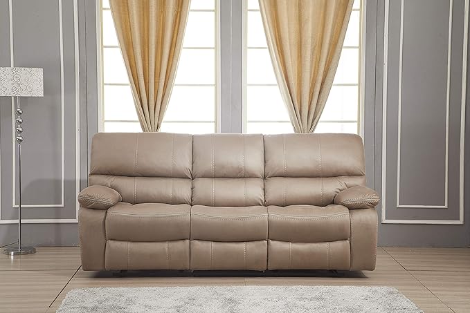 Betsy Furniture Microfiber Reclining Sofa Couch Set Living Room Set 8007 - Image 2