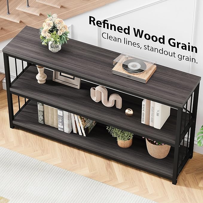 LVB Industrial Console Table, Metal and Wood Sofa Table, Rustic Entryway Table - Image 6