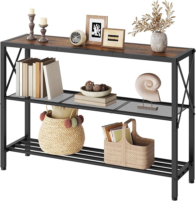Hoctieon Industrial Console Table, 3 Tier Entryway Table, Hallway Table - Image 8