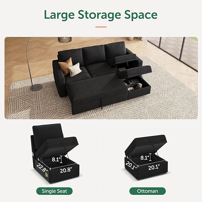HONBAY Modular Sectional Sleeper Sofa - Image 7