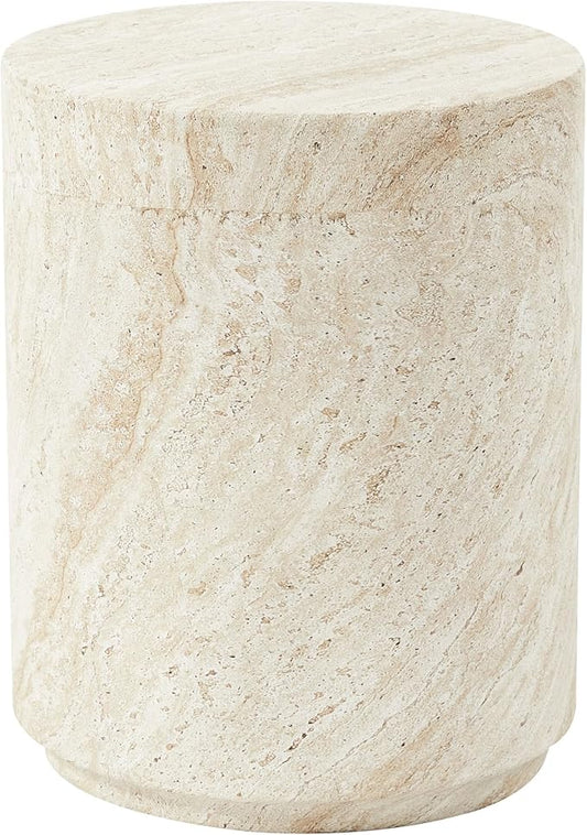 LeisureMod 14” Wide Round Side Table in Fiberstone by LeisureMod