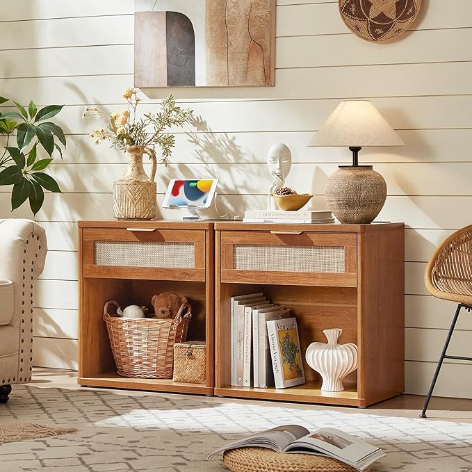 LEYAOYAO Rattan Nightstands Set of 2 - Image 4