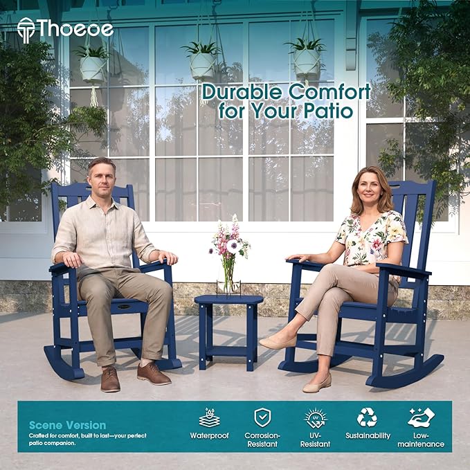 THOEOE Oversized Rocking Chair, Outdoor Rocking Chair - Image 2