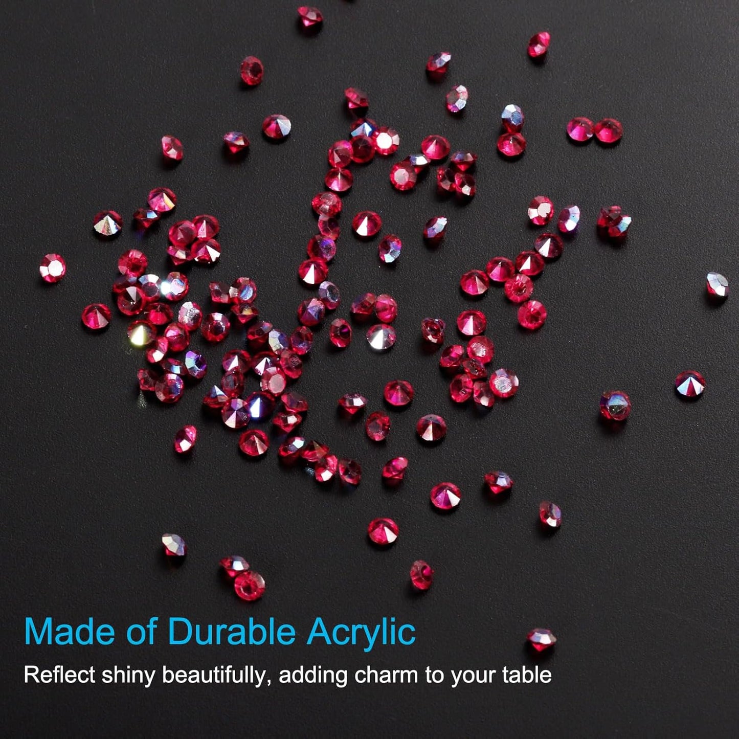 PATIKIL 14000Pcs Wedding Table Scatter Confetti Crystals 3mm Acrylic Diamonds Vase Fillers Gems for Table Centerpiece Decorations Bridal Shower Party, Burgundy AB
