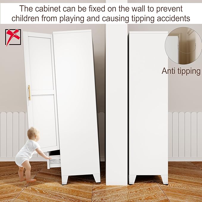 erosoei 71" H Metal Tall Armoire Wardrobe Closet - Image 4