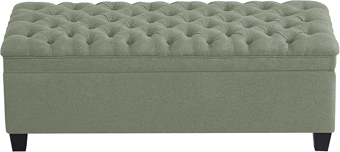 WUTUTUEE 50" Fabric Storage Ottoman Bench, Upholstered Rectangle End of Bed by WUTUTUEE