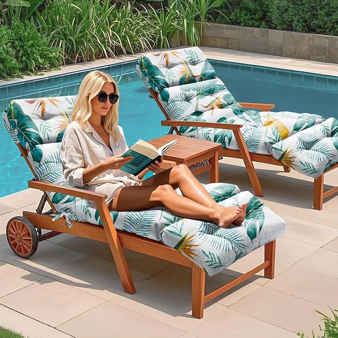 Outdoor Chaise Lounge Chair Cushion 75.1 x 22.8 x 4.7 Inches 100% Waterproof - Image 6