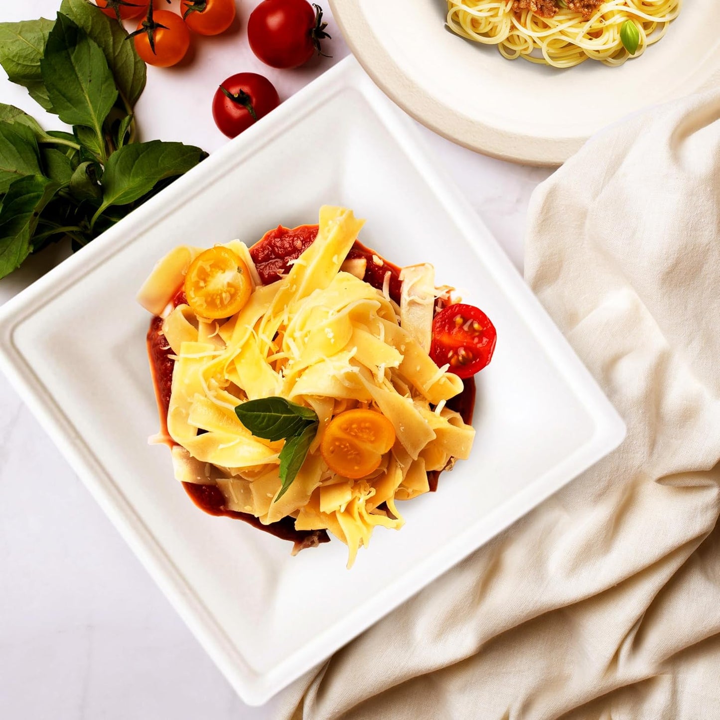 ECO SOUL Compostable Paper Plates 6 Inch (100 Count) Heavy Duty Disposable Dessert Plates, Eco-Friendly Sugarcane Bagasse Small Plates For Appetizer- White