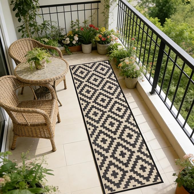 SAND MINE Reversible Mats, Plastic Straw Rug, Modern Area Rug, Large Floor Mat - Image 5