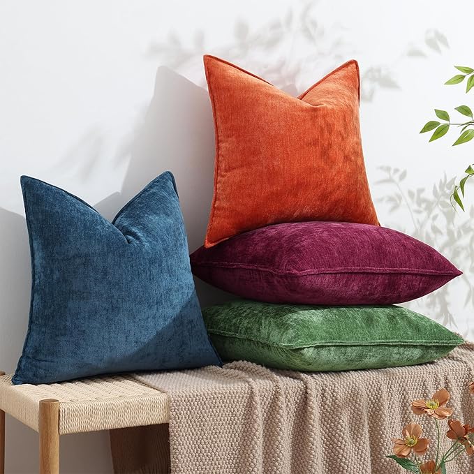 decorUhome Summer Couch Euro Sham Throw Pillow Covers 22x22 Set of 2, - Image 6