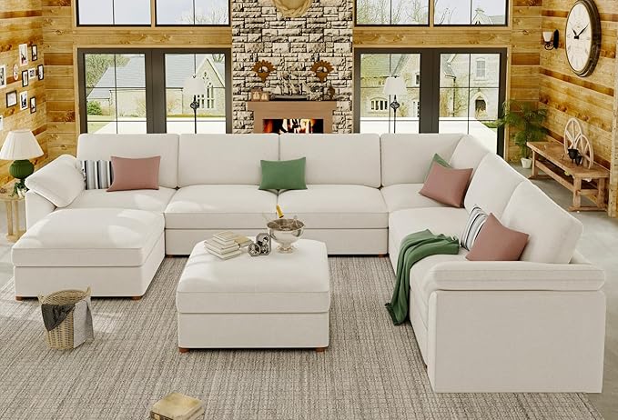 EASE MOOSE Oversized Sectional Modular Sofa，Comfty U Shape Sectional FSC - Image 4