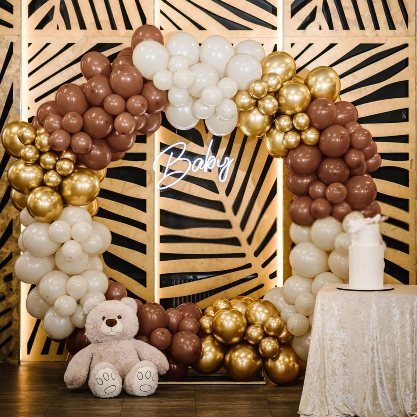 110pcs Brown Balloon 12 inch, Brown Latex Balloons for Birthday Party Baby Shower Wedding(with 2 Ribbons).