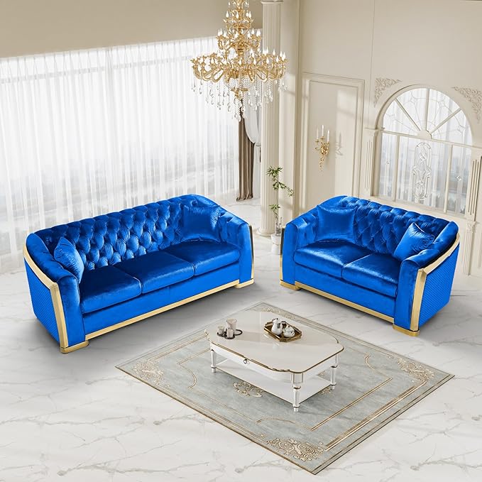 DAMAIFROM Mid Century Modern Chesterfield Sofa Couch, 5 Seat Tufted Sofas by DAMAIFROMFURNITURE