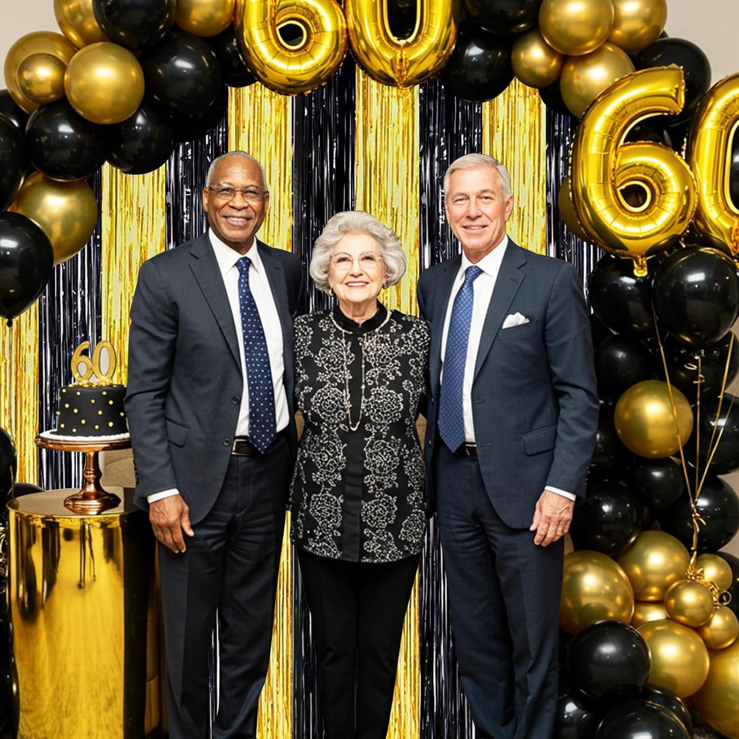 BEISHIDA 2Pcs Black Gold Door Streamers Congrats Grade 2025 Decoration Backdrop Foil Fringe Tinsel Party Streamers Curtains Backdrops Birthday Graduation New Year Party Decoations(3.28 ft x 6.56 ft)