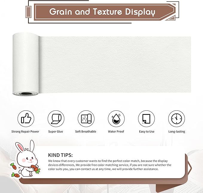KING MOUNTAIN Leather Repair Patch, 4 x 63 Inches self Adhesive Leather Repair - Image 2