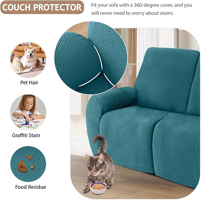 ALIECOM 100% Waterproof Recliner Sectional Couch Covers L Shape Stretch Corner - Image 6