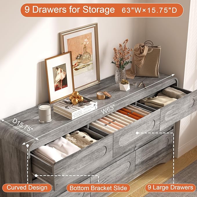 9 Drawer Dresser and Nightstand Sets - Image 4