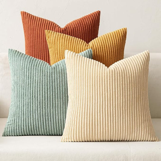 MIULEE Boho Farmhouse Throw Pillow Covers 18x18 Inch Set of 4 Summer Modern by MIULEE