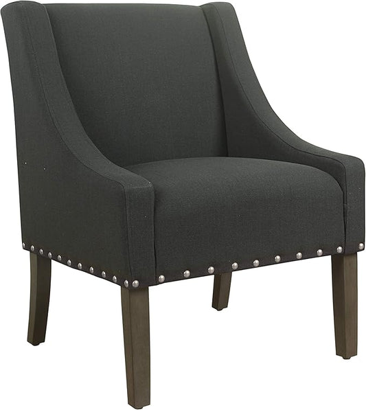 Homepop Home Decor | Upholstered Classic Swoop Arm Accent Chair | Accent Chairs by HomePop