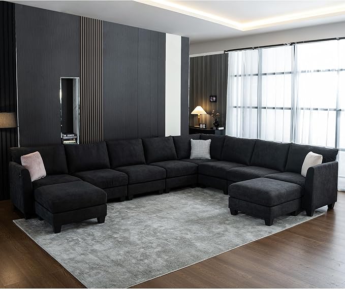 150.4" Large Sectional Couches for Living Room, 8 Seater L Shaped Modular by ZXDesign