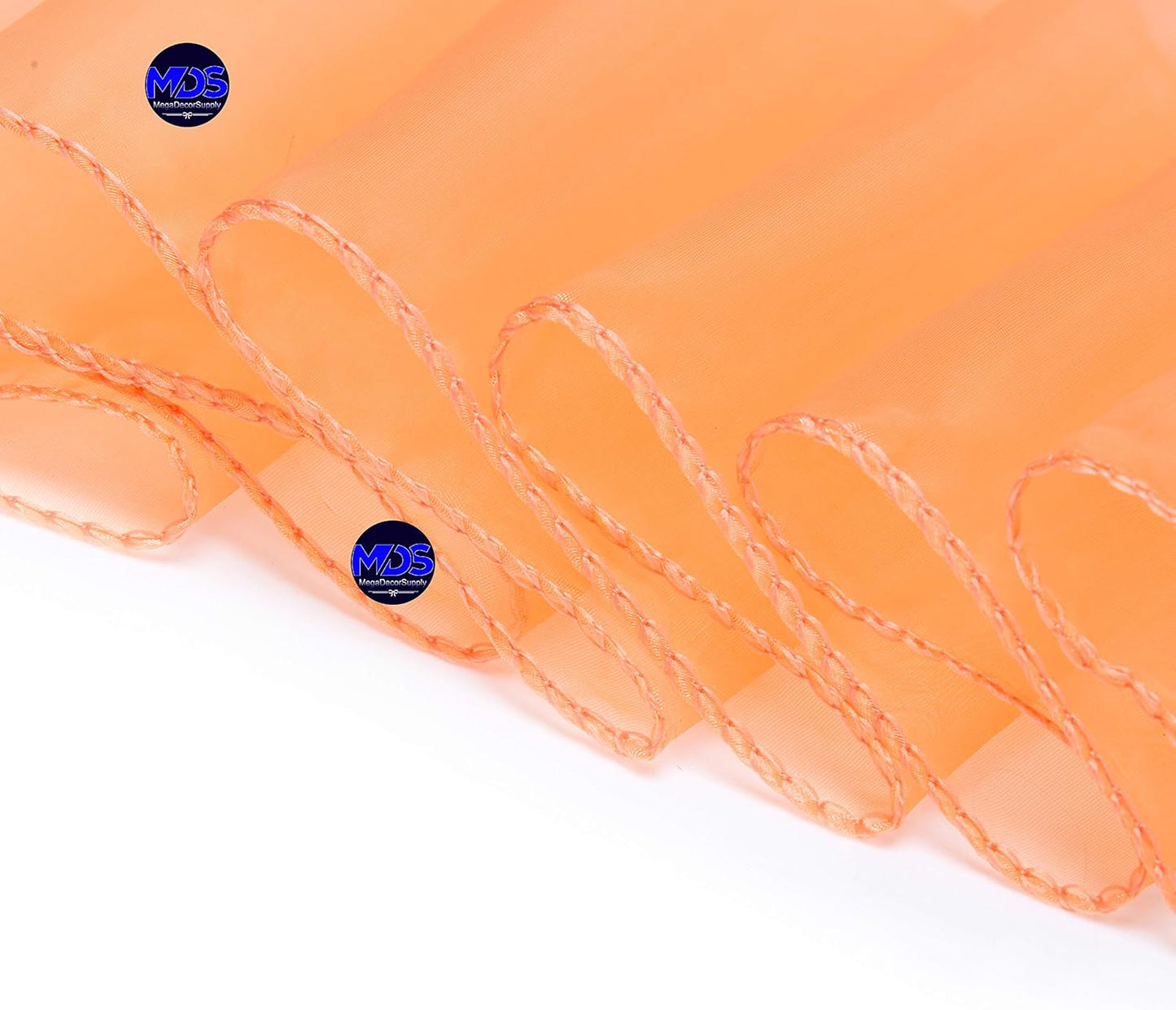 MDS Pack of 125 PCS Organza Chair Sashes Wider Dining Chair Bows Ribbon Tie Back for Wedding Party Birthday Bridal Shower Reception Event Banquet Home Chair Cover Decoration - Peach