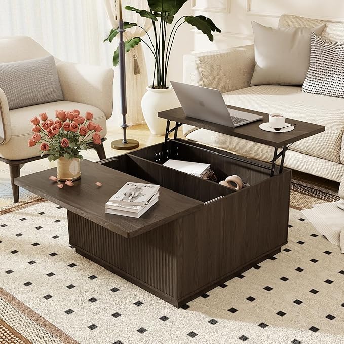 4-Piece Fluted Living Room Set Includes 31.5" Fluted Lift Top Coffee Table - Image 8