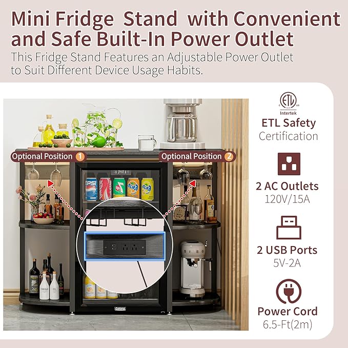 METYERRY Mini Fridge Cabinet Stand - Image 5
