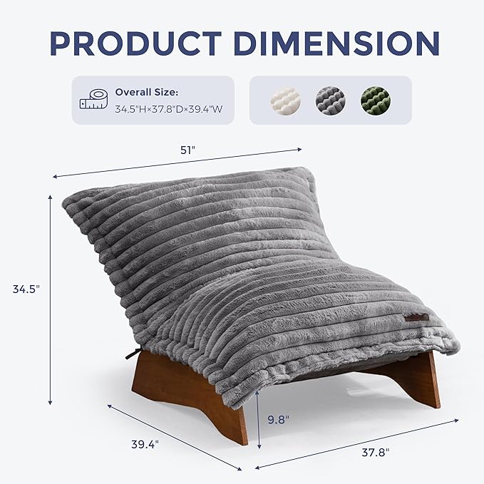 MAXYOYO Adjustable Living Room Chair, Convertible Bean Bag Chair & Recliner - Image 2