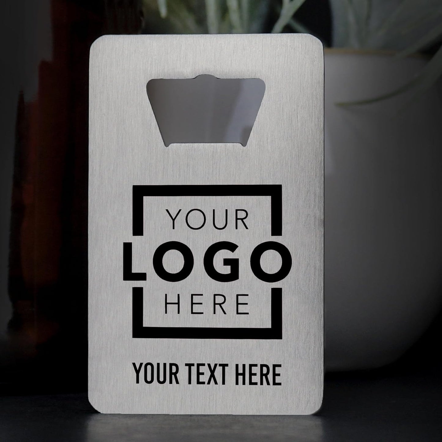 Custom Metal Bottle Opener Business Cards (Stainless Steel, 300 pcs) - 2 Business Days Personalized Stainless Steel Bottle Opener With Your Logo Printed 1.5mm Thick