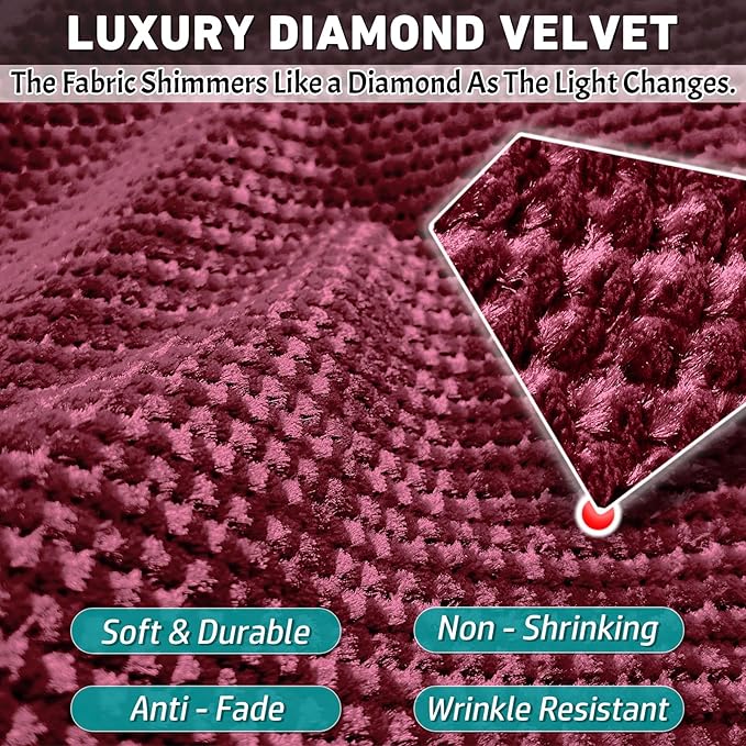 Burgundy Velvet Couch Arm Covers - Image 5
