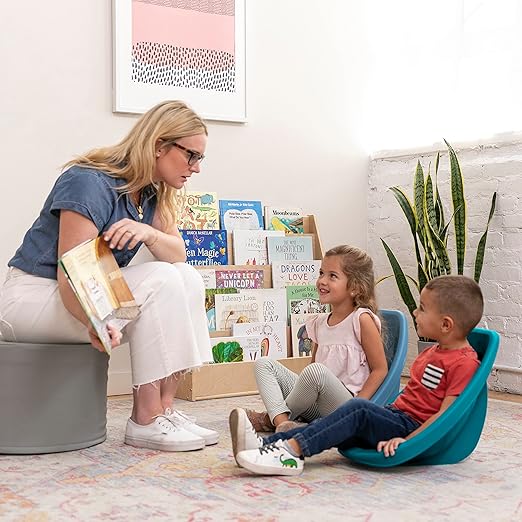 ECR4Kids Plastic Leaf Scoop Floor Rocker Seat, Classroom Furniture, Contemporary - Image 2