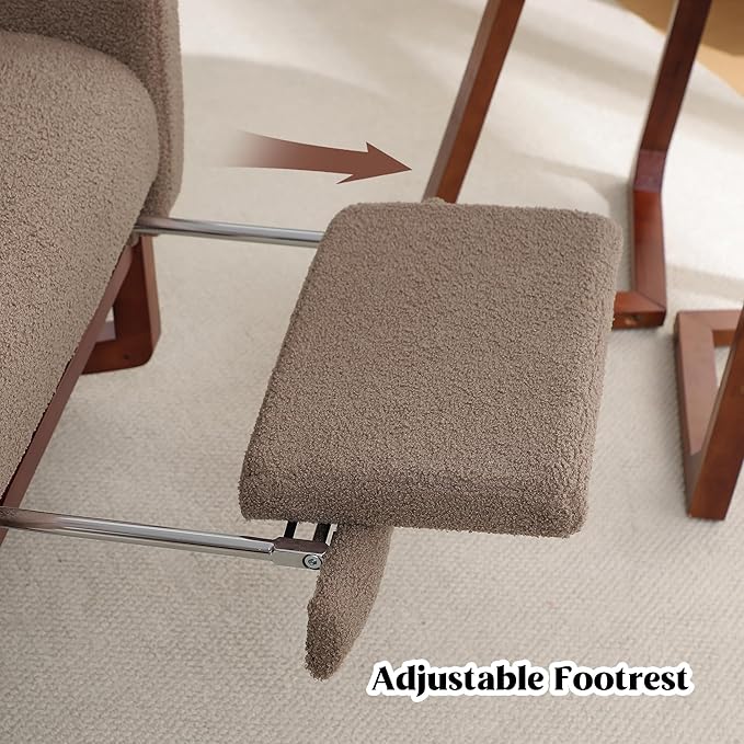 HCHAIRH Rocking Chair with Foot Rest, Teddy Wingback Nursery Rocking Chairs - Image 6
