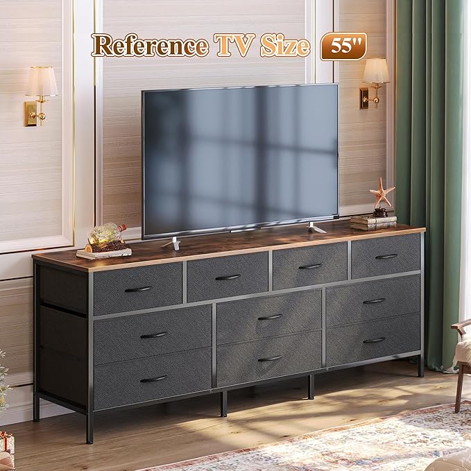 Huuger 63 Inch Dresser for Bedroom, Long Dresser - Image 4