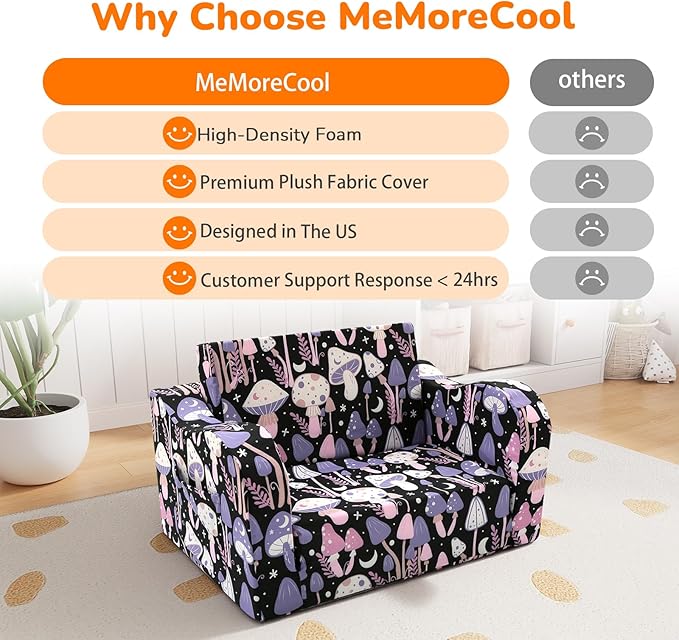 MeMoreCool Toddler Couch Chair – Foldable Kids Sofa - Image 6