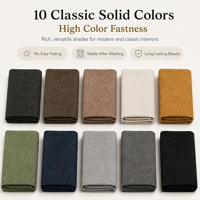 Mini Chenille Linen Blend Upholstery Fabric by the Yard, 57 Inch Wide Soft - Image 4