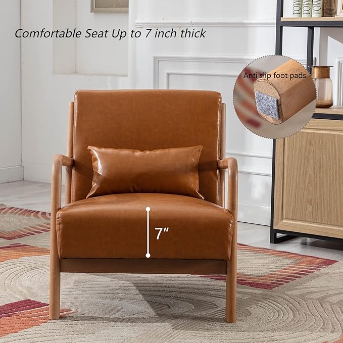 INZOY Mid Century Modern Accent Chair - Image 3