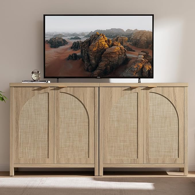 SICOTAS 68" W Rattan Sideboard Buffet Cabinet - Image 3