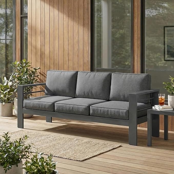 Wisteria Lane Metal Patio Furniture Sofa, All-Weather Outdoor Couch by WisteriaLane