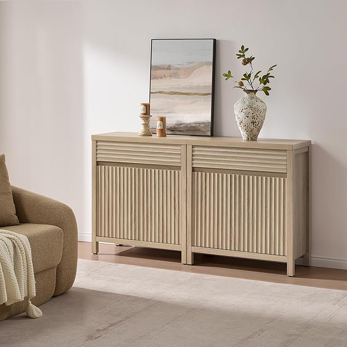 SICOTAS 58" Large Fluted Buffet Cabinet - Image 3