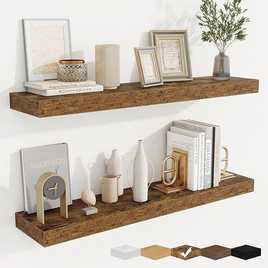 fuqing Floating Shelves for Wall, Wall Mounted Wood Floating Shelf by Fuqing