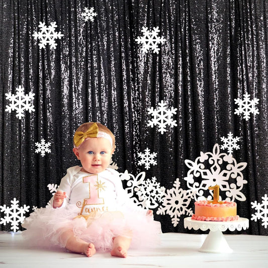 ShinyBeauty 2Pcs 5FTx10FT Black Sequin Backdrop Curtain | Glitter Wedding & Photography Background | Elegant Shimmer Curtains for Events & Parties