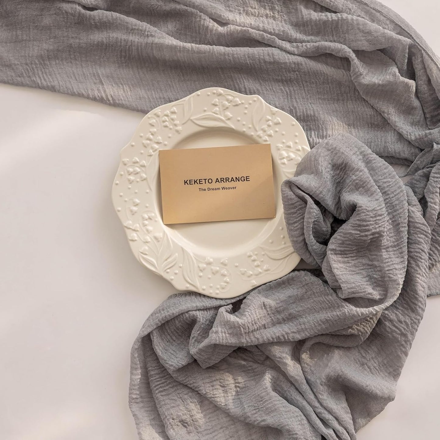 Cheesecloth Table Runner Dusty Blue Gauze Rustic Cheese Cloth Table Runner 120 Inch 10 FT for Wedding Baby Bridal Shower Birthday Engagement Party Long Sheer Boho Home Decorations