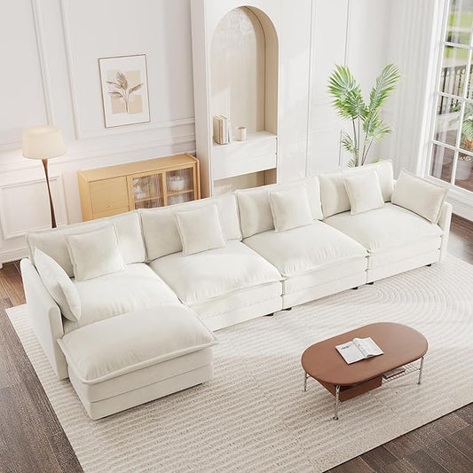 mikibama Modular Sectional Sofa, 146.5 Inch L Shaped Couch Set by Mikibama