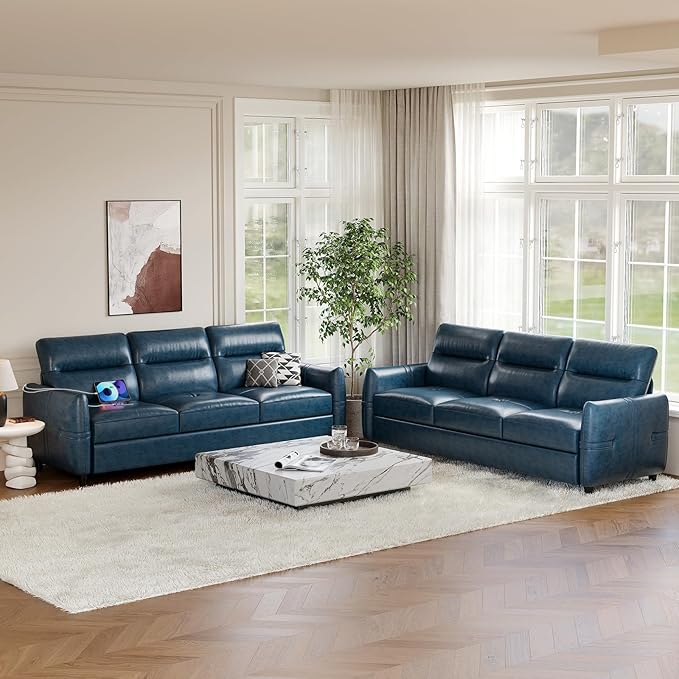 STHOUYN 85” Faux Leather Couch - Image 7