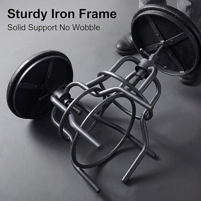 Industrial Vintage Counter Stool, Kitchen Counter Height Adjustable Swivel Chair - Image 4