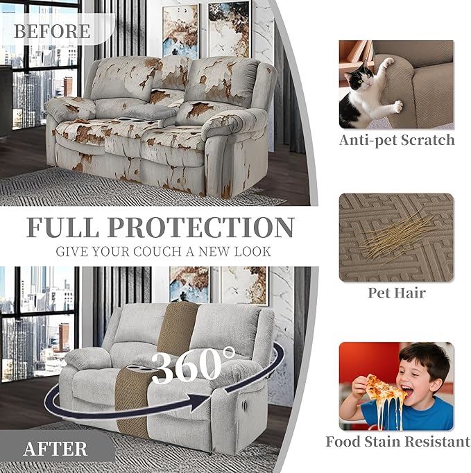 100% Waterproof Sectional Recliner Couch Covers - Image 5