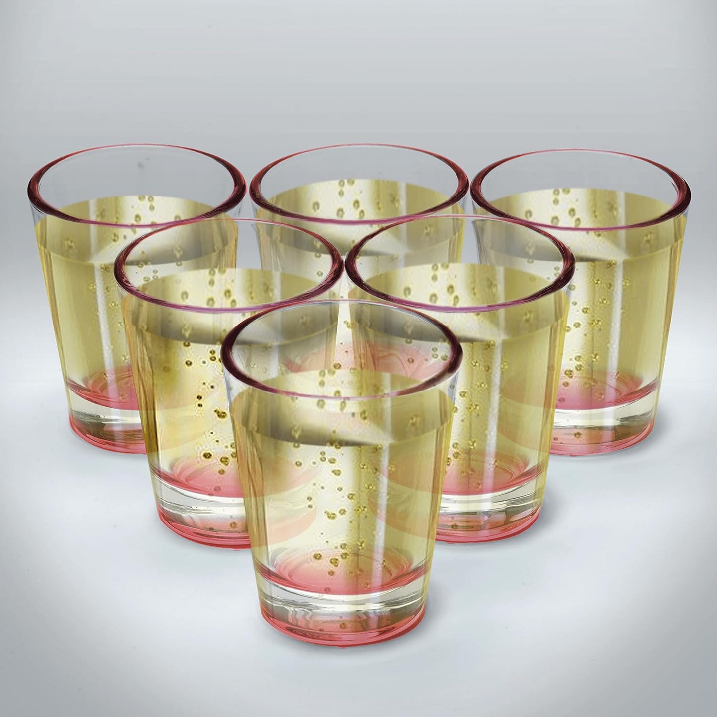 DISCOUNT PROMOS Shot Glasses Set 1.75 oz. Set of 10 Bulk Pack, Wedding Favor, Birthday Party, Tequila Shot Glasses, Vodka Shot Glass - Red Bottom Color
