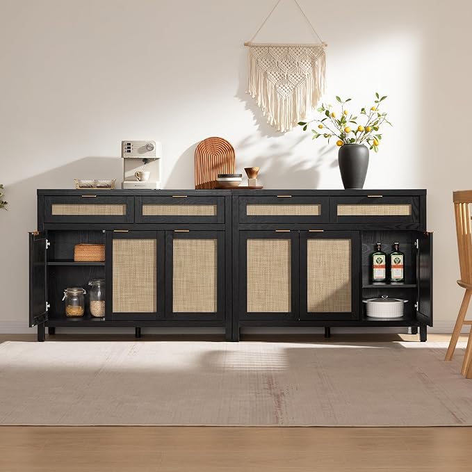 SICOTAS Rattan Sideboard Buffet Cabinet - Image 4
