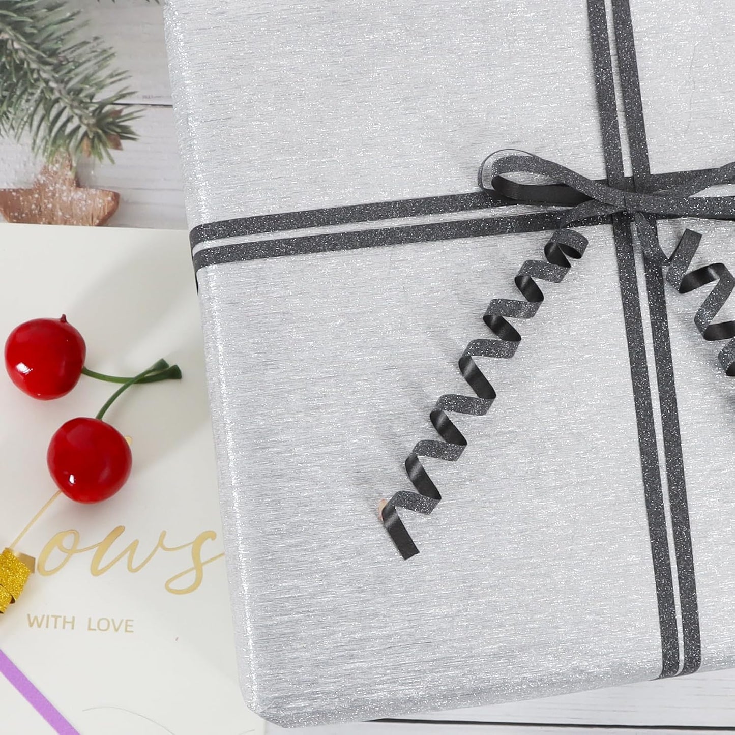 BEISHIDA 500 Yards Black Glitter Ribbon Curling Crimped, Glitter Ribbon Balloon String Shiny for Gift Wrapping Ribbon for Birthday Party Festival Art Craft Decor Florist Flowers Decoration